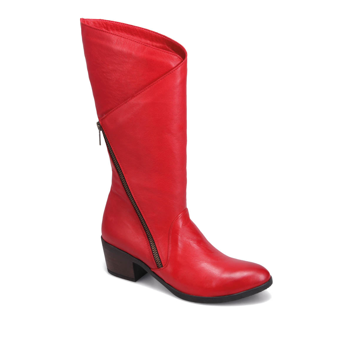 Red leather boots for on sale sale