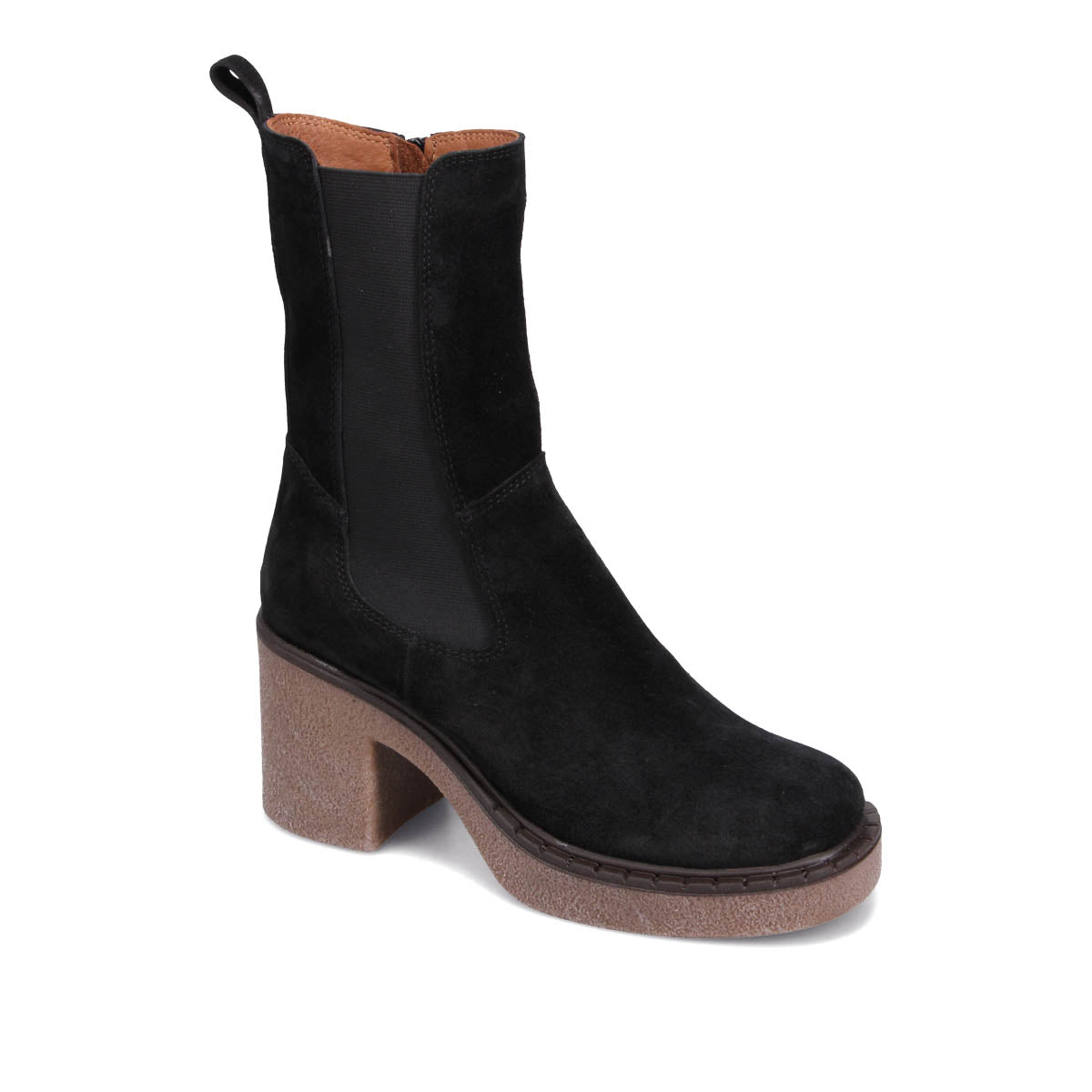 Brown heeled shop chelsea boots