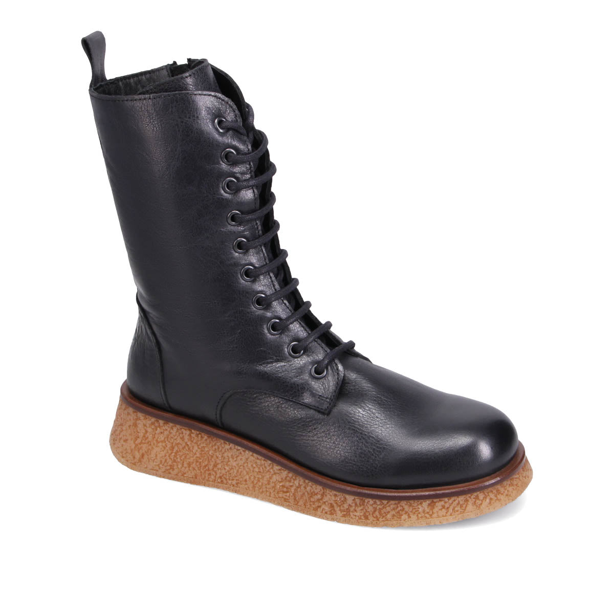 Lace up shop boots long