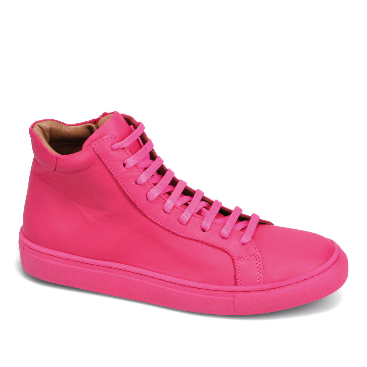 Hot pink clearance high top sneakers